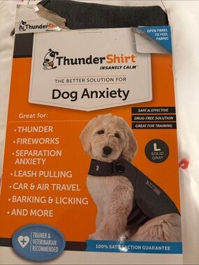 Thundershirt Solid Gray Large Dog Anxiety Jacket